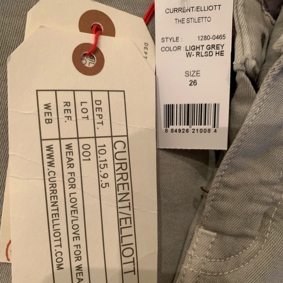 Current/Elliott Stiletto Skinny Jeans Light Grey - Picture 4 of 7